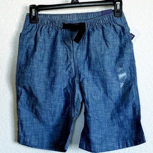 NEW Gap Boys Trek Shorts Cotton Navy Elastic Waist L 10 Chambray